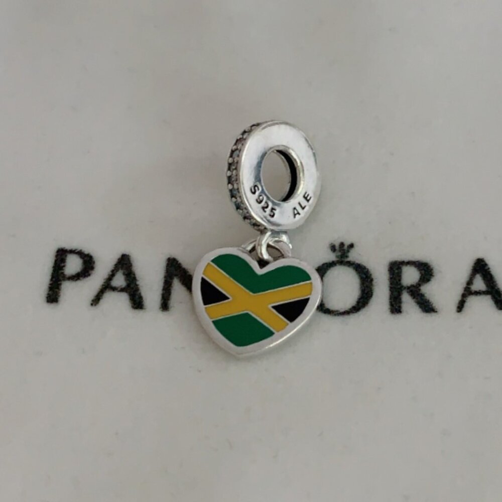Pandora Jamaica Flag Exclusive Heart Charm Pendant